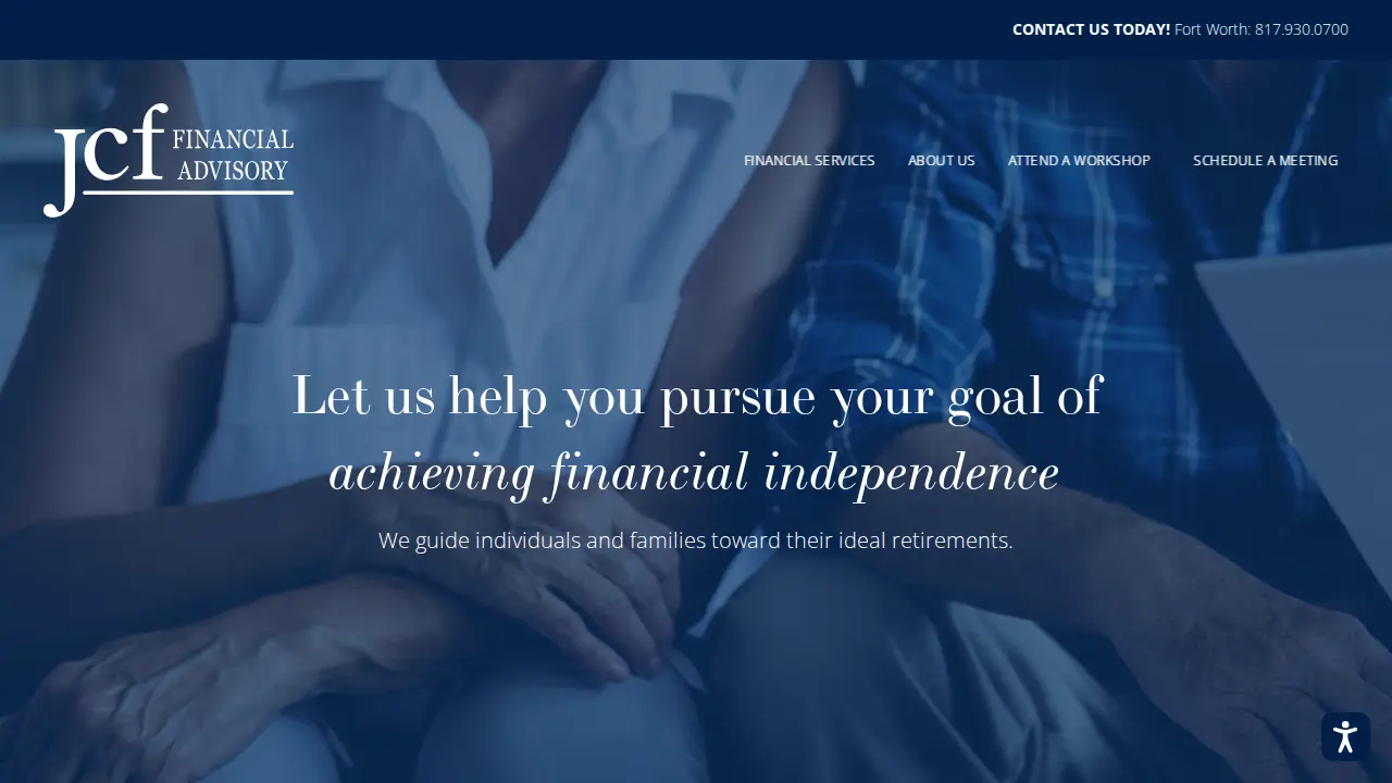 JCF Financial Advisory page