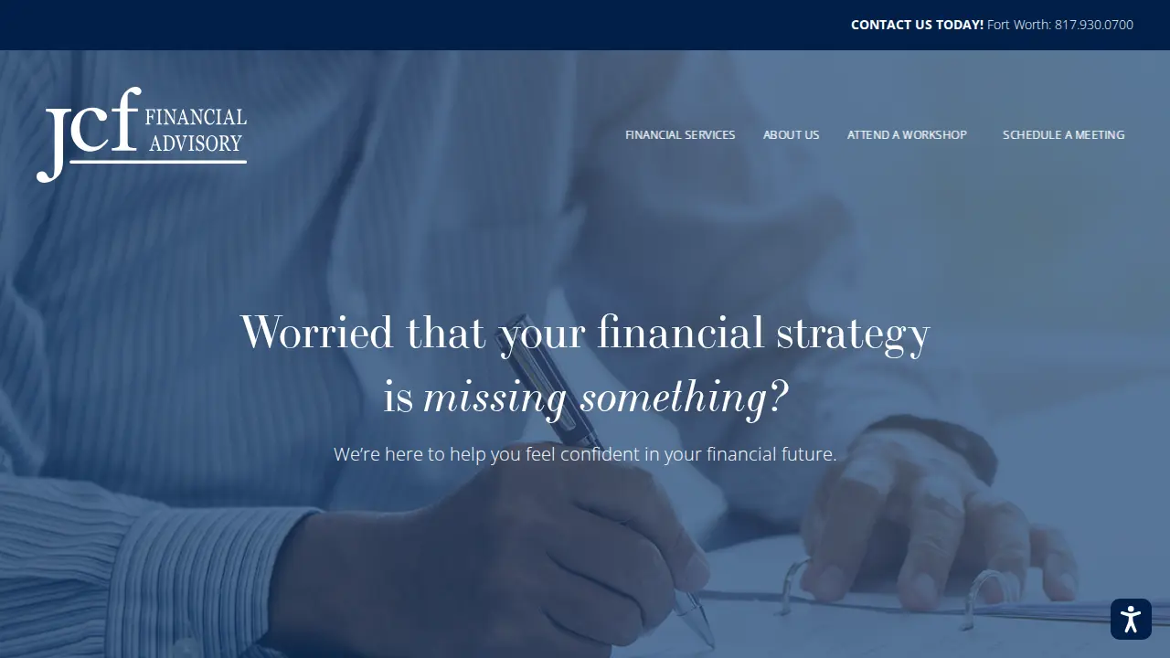 JCF Financial Advisory page