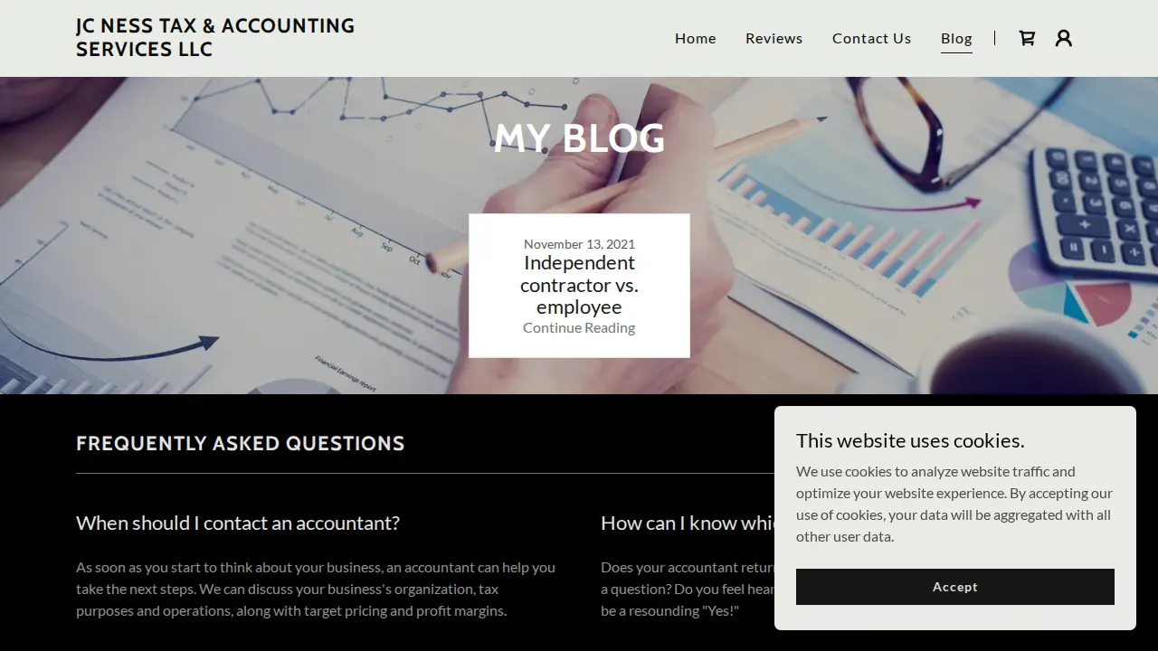 JC Ness Tax Services page