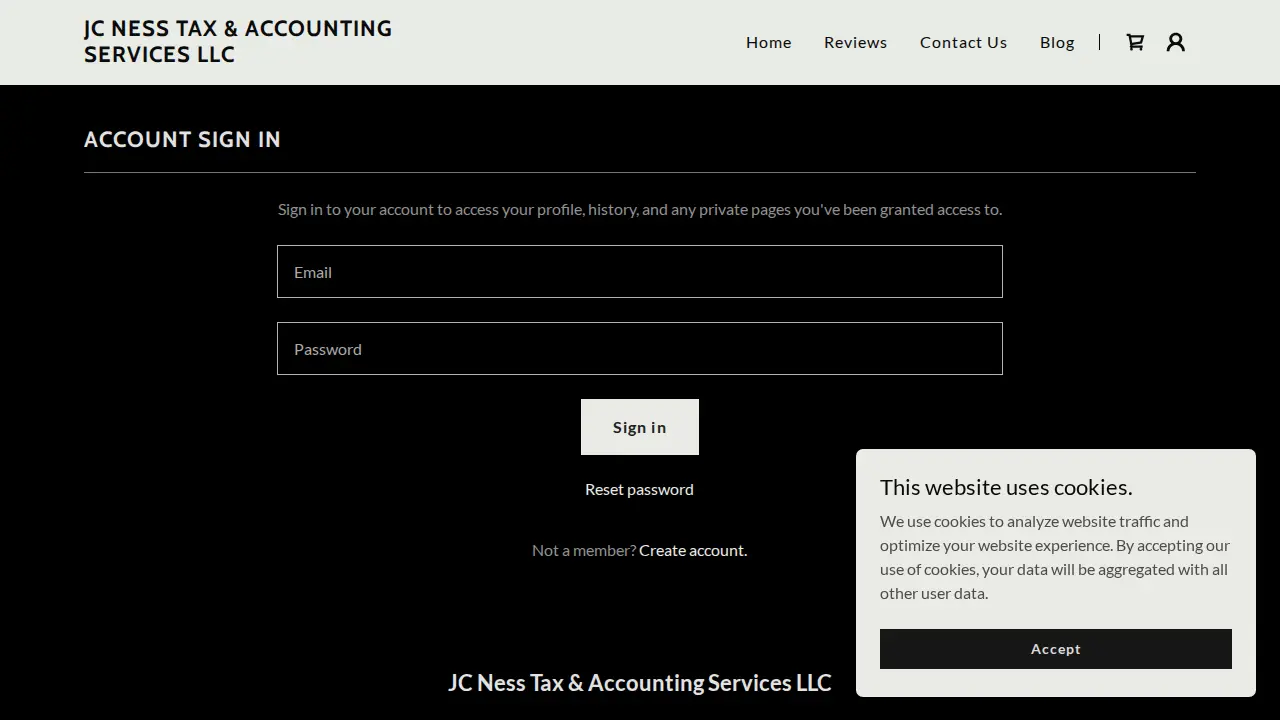 JC Ness Tax Services page