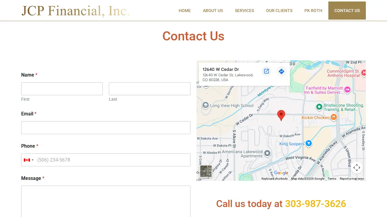JCP Financial, Inc. page