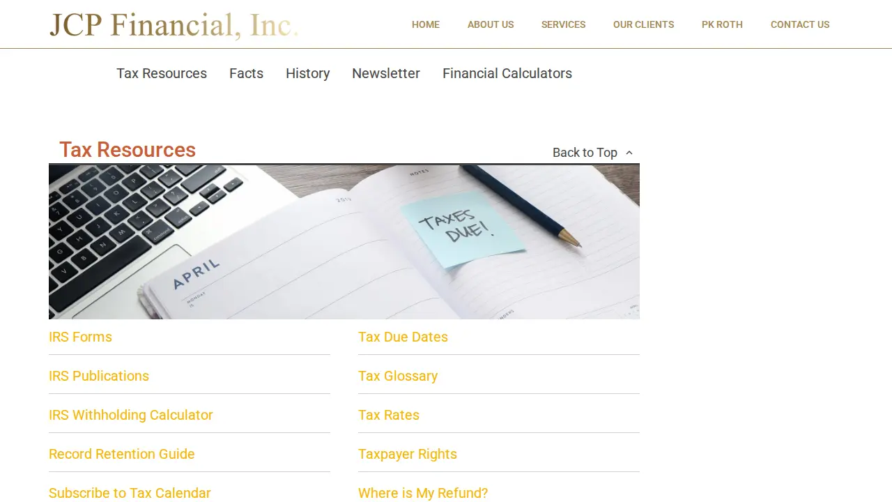 JCP Financial, Inc. page