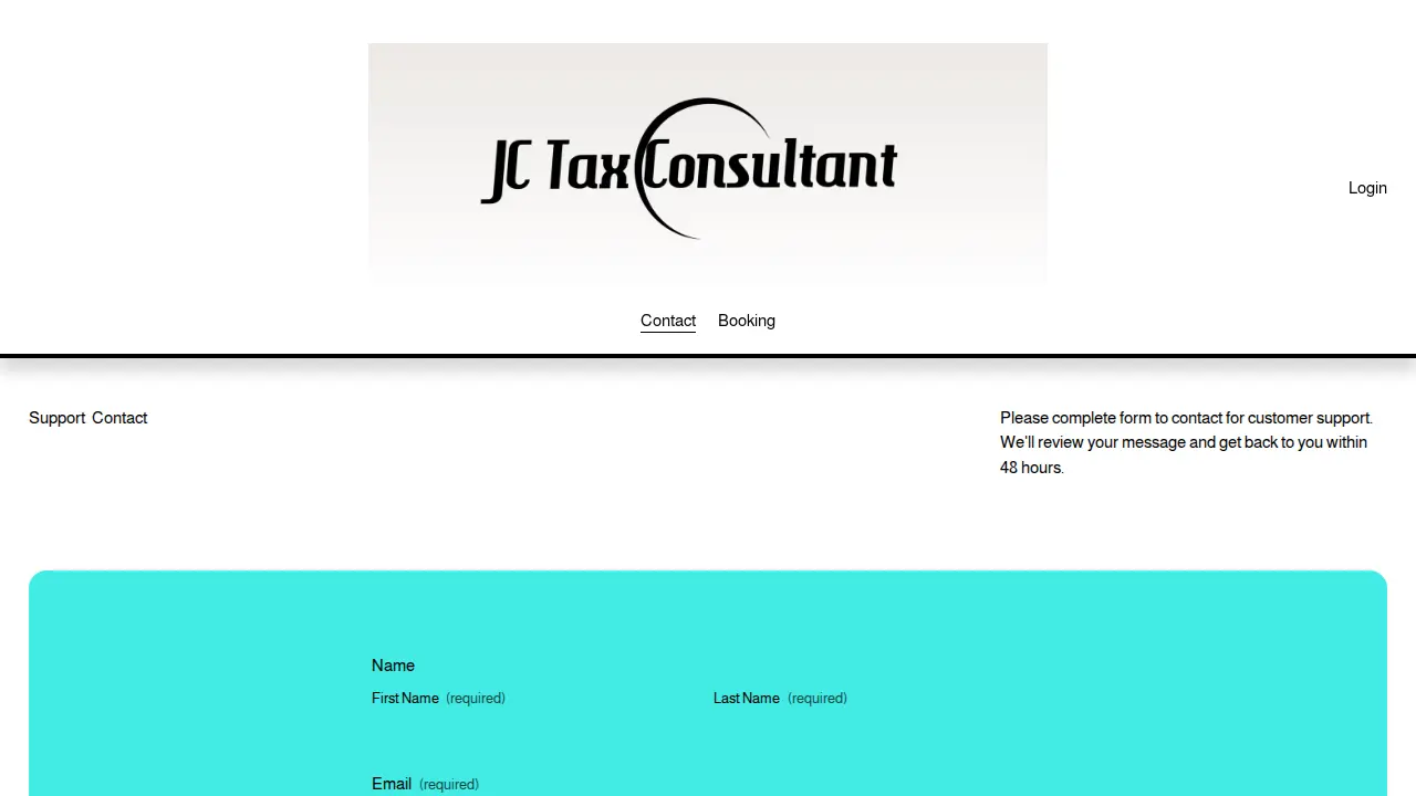 JC Tax Consultant page