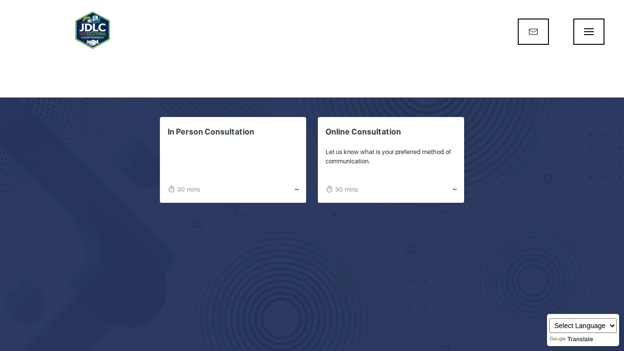 JDLC Tax Solutions page
