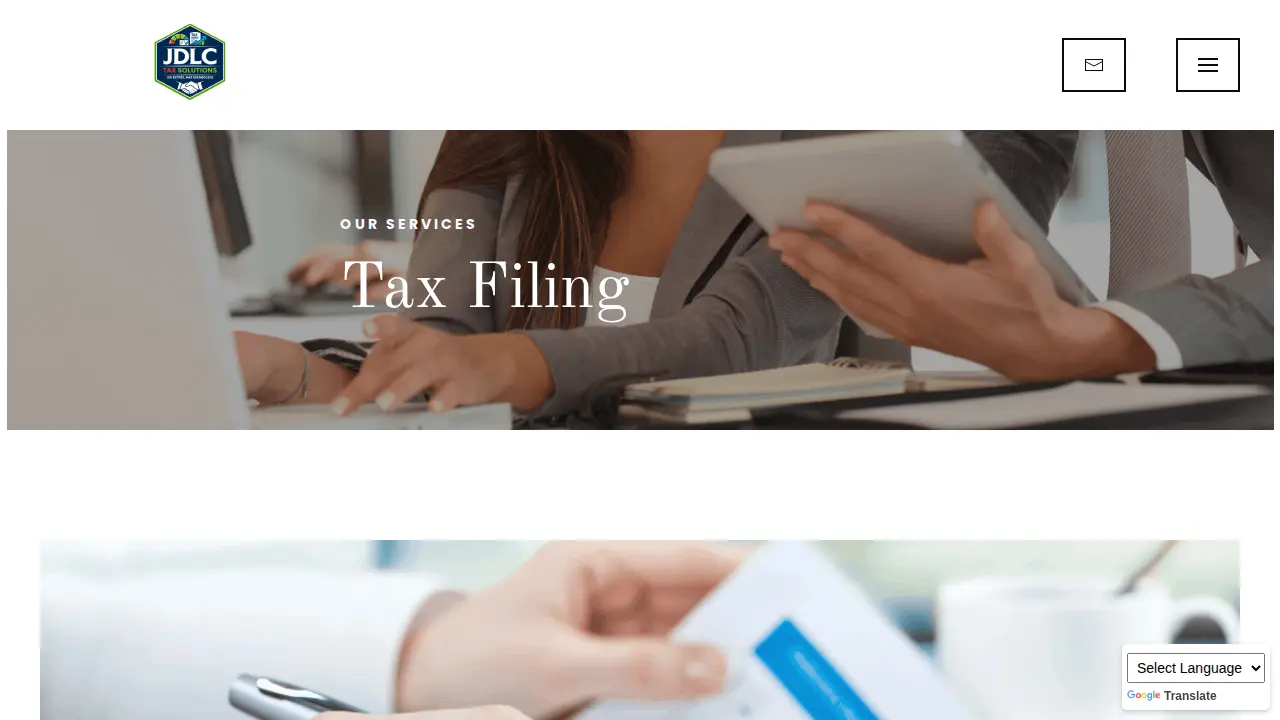 JDLC Tax Solutions page