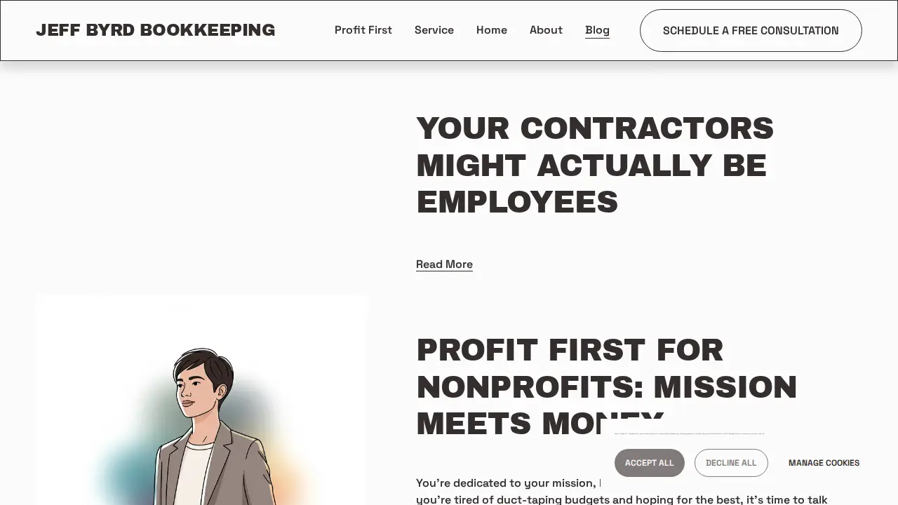 Jeff Byrd Bookkeeping page