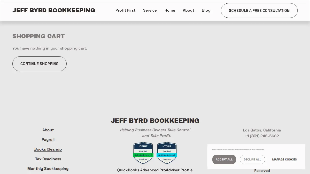 Jeff Byrd Bookkeeping page
