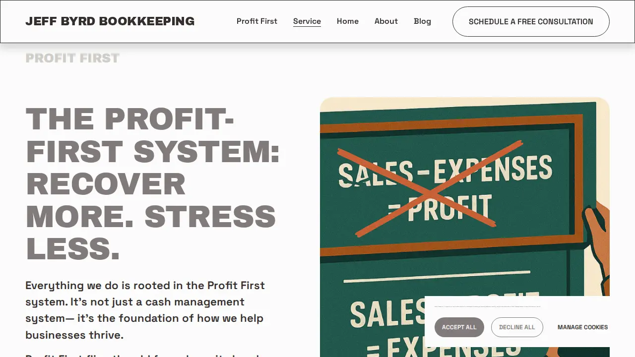 Jeff Byrd Bookkeeping page