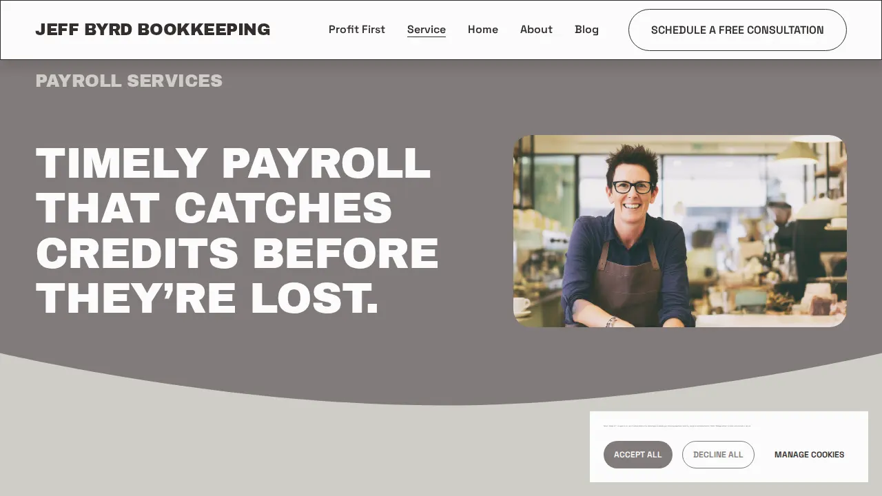 Jeff Byrd Bookkeeping page