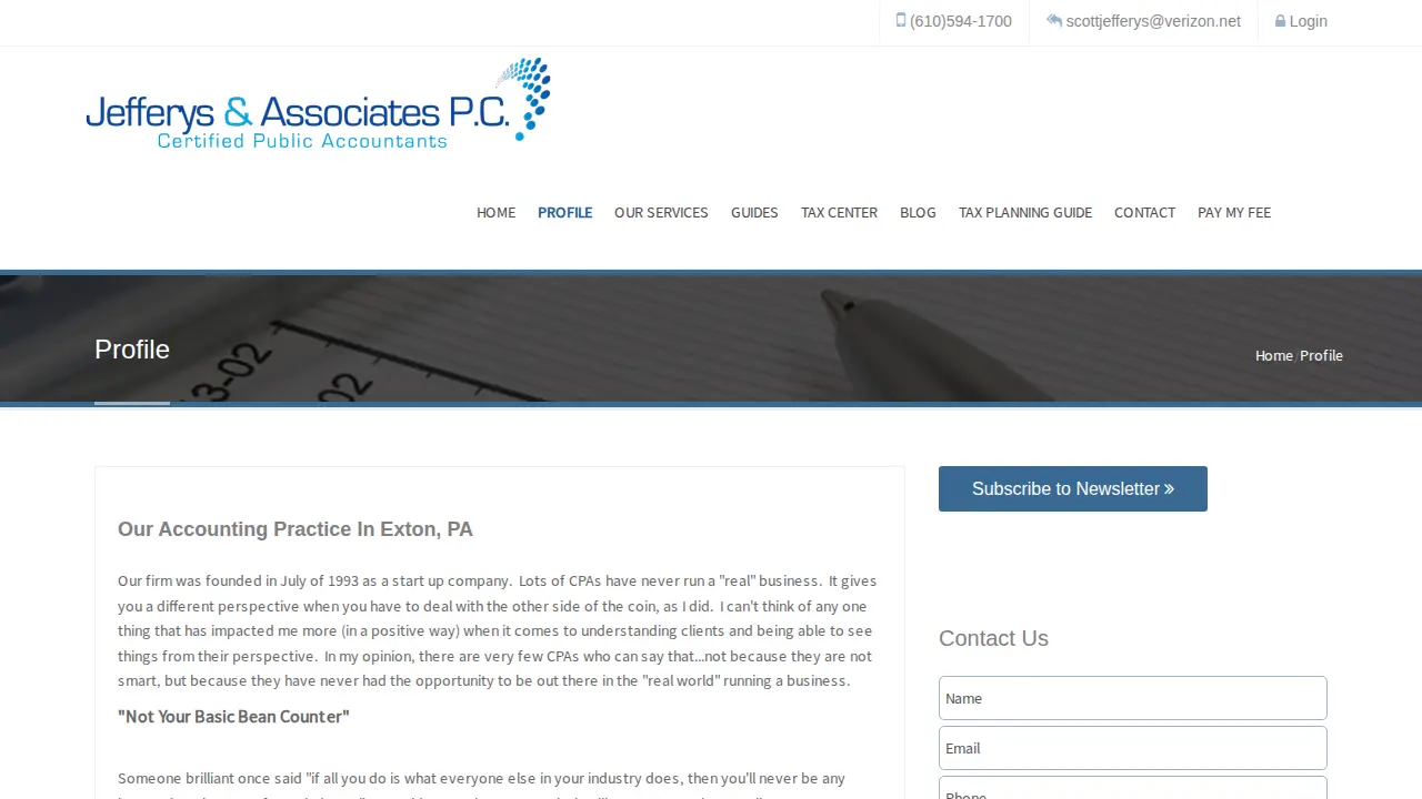 Jefferys & Associates page