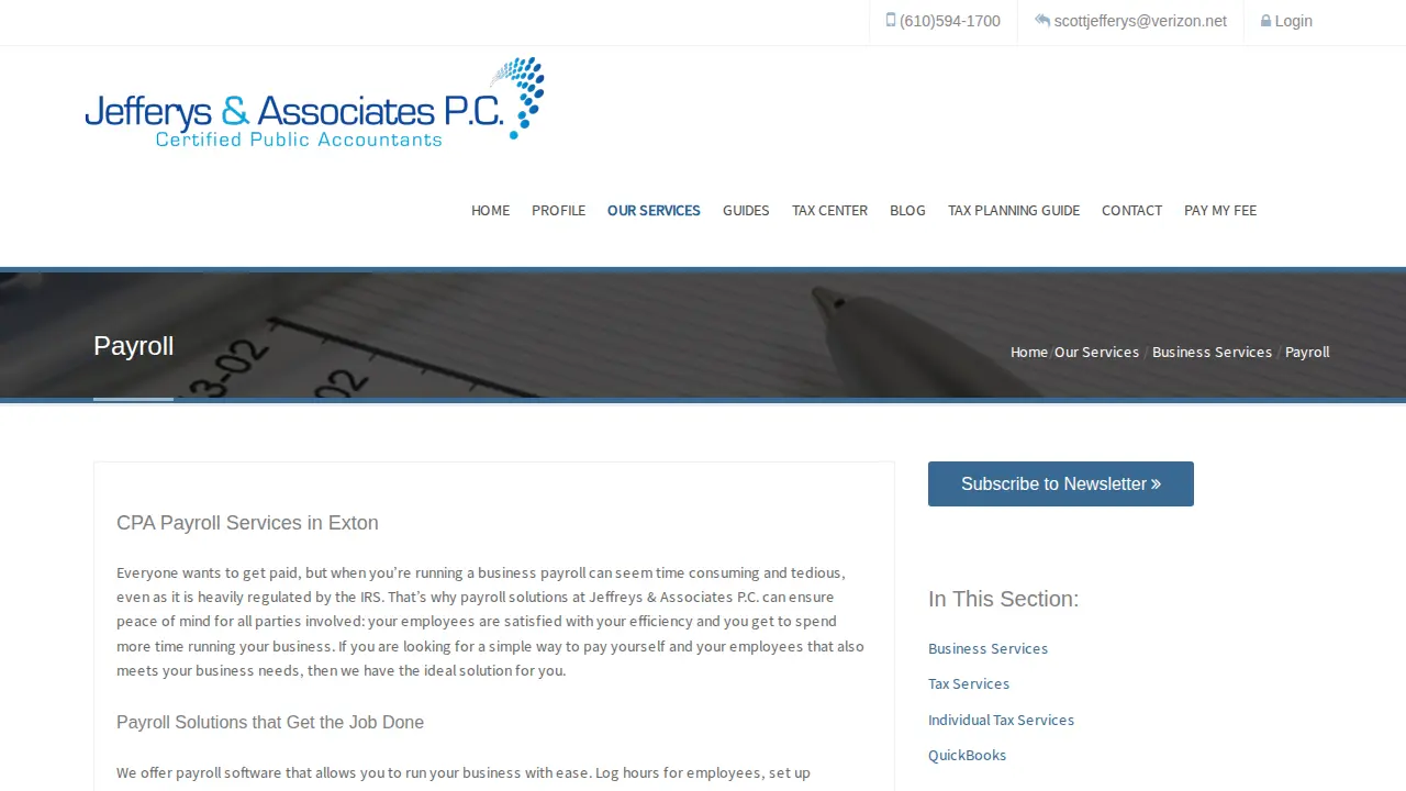 Jefferys & Associates page