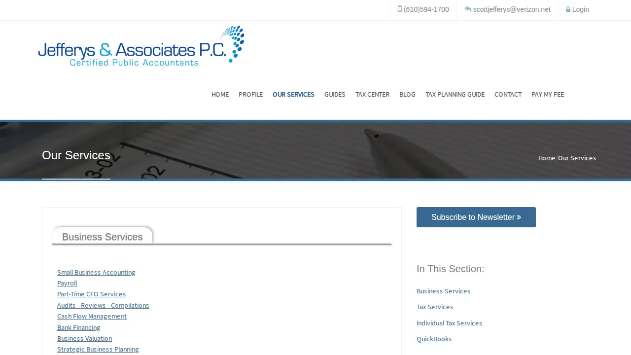 Jefferys & Associates page