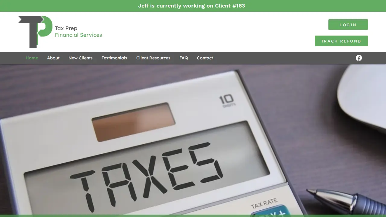 tax prep financial services page