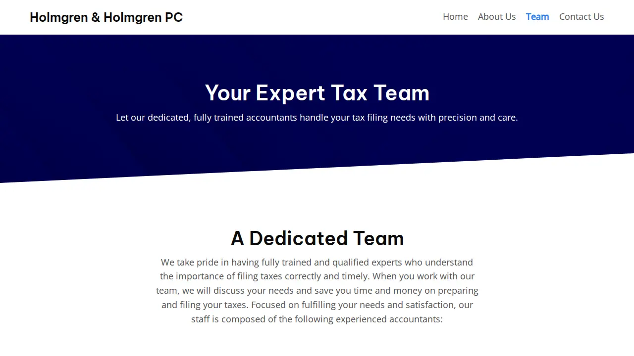 James E. Holmgren, CPA page