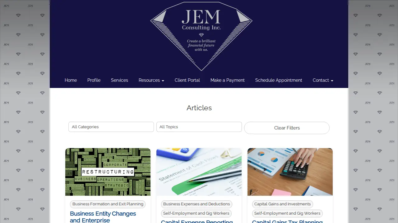 Jem Consulting page