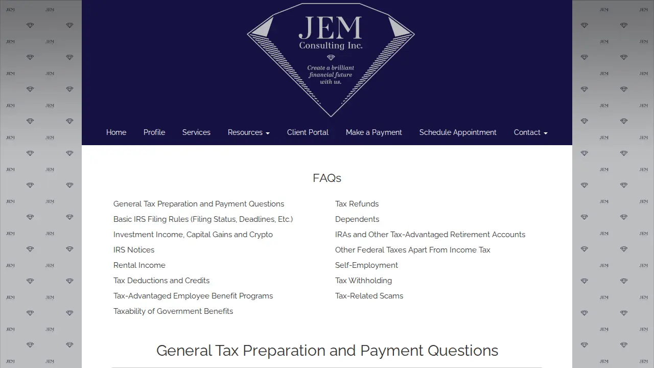 Jem Consulting page