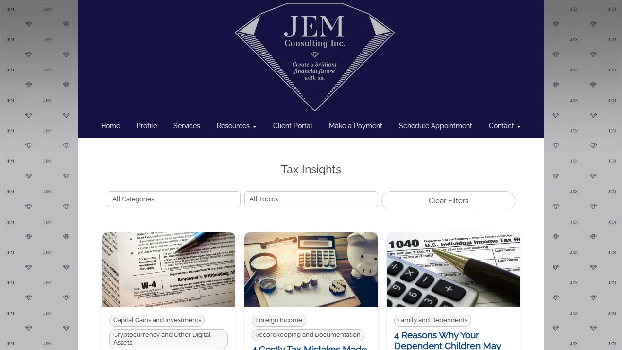 Jem Consulting page
