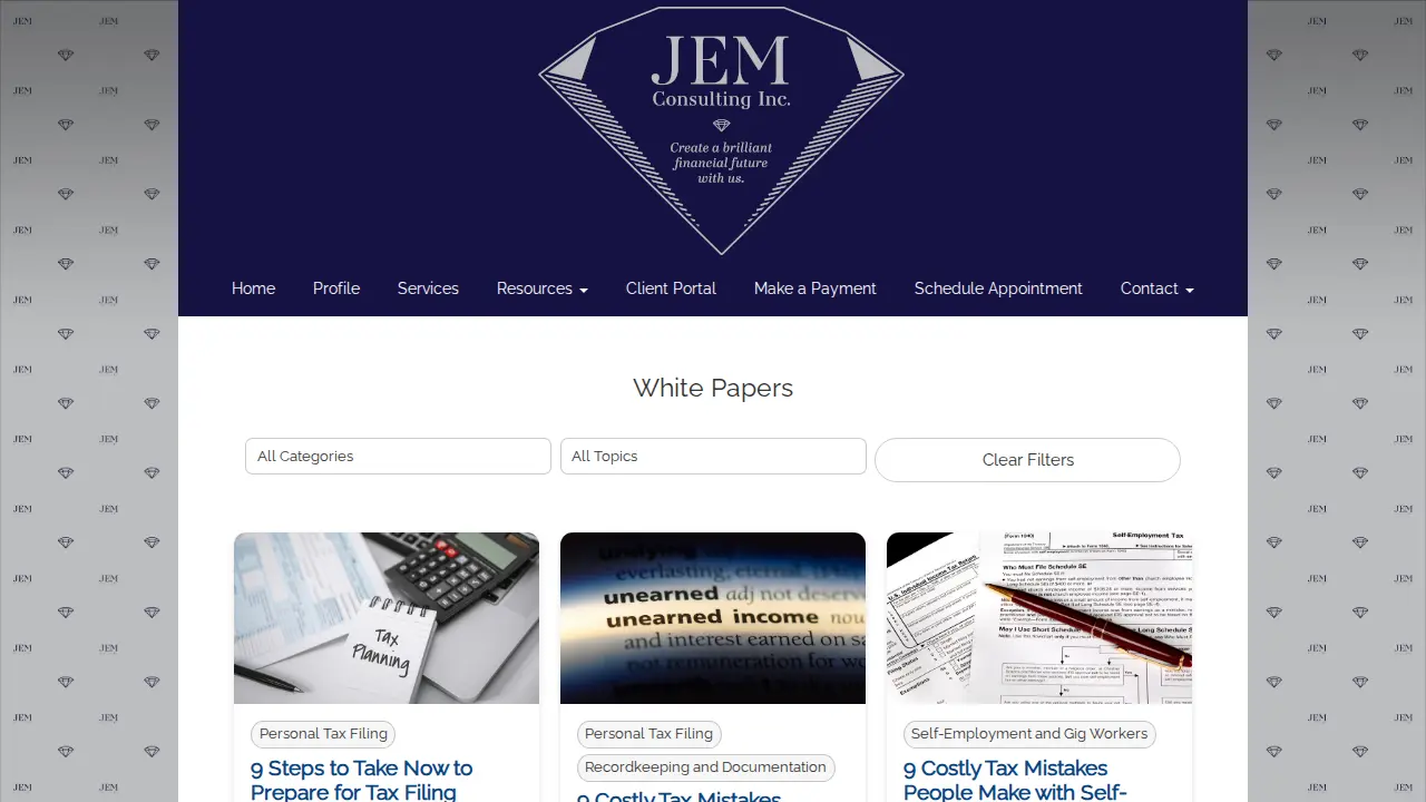 Jem Consulting page