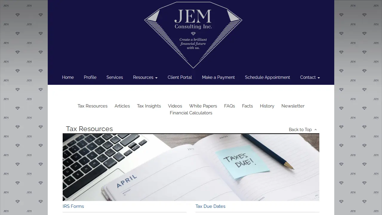 Jem Consulting page