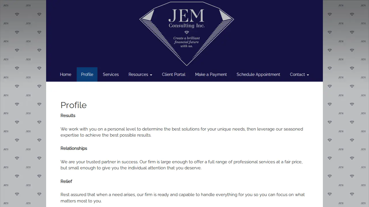 Jem Consulting page