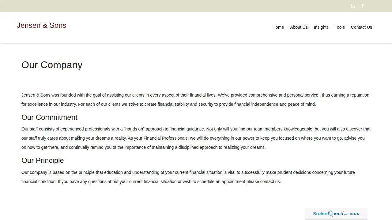 Jensen & Sons page
