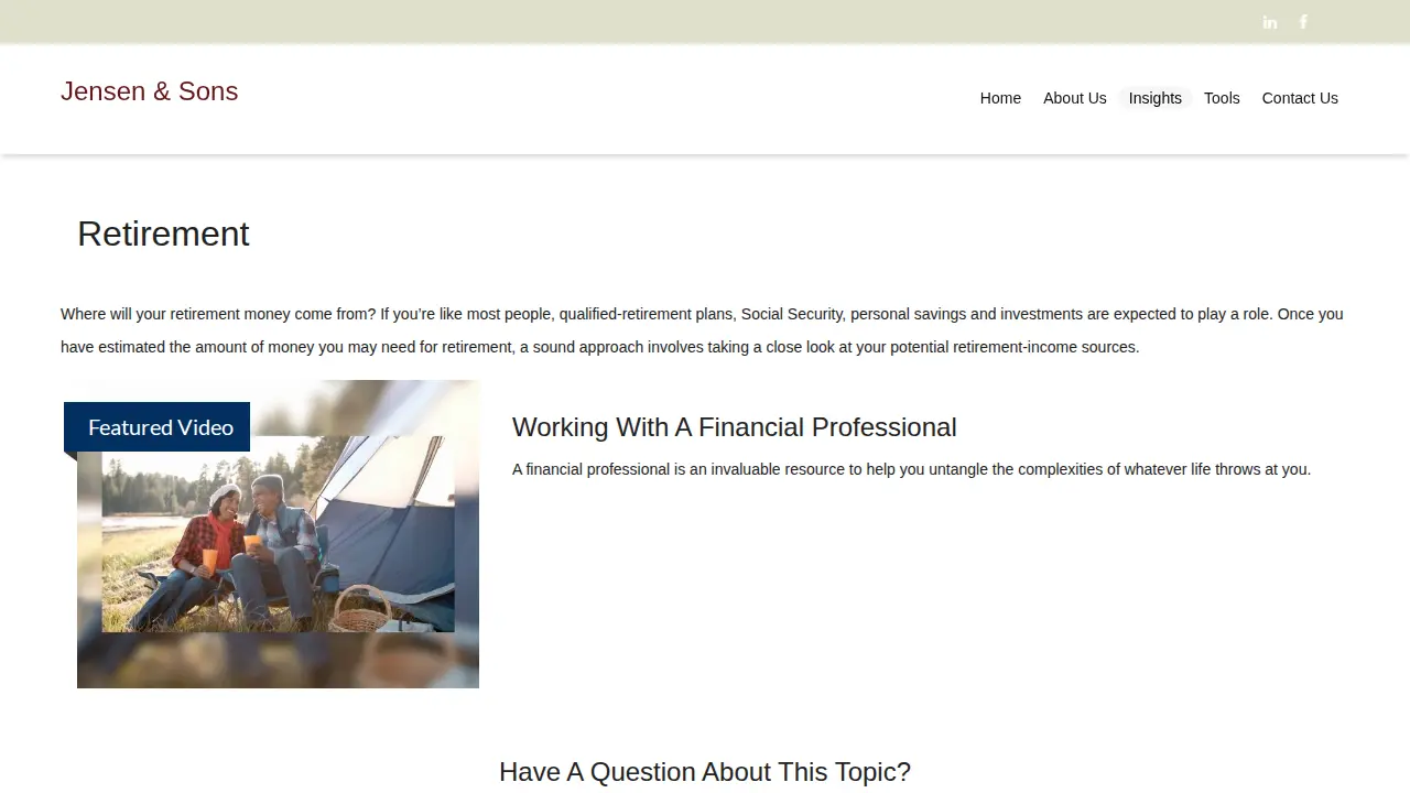 Jensen & Sons page