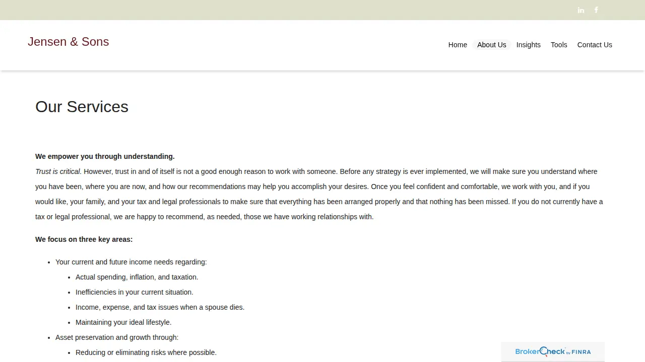 Jensen & Sons page
