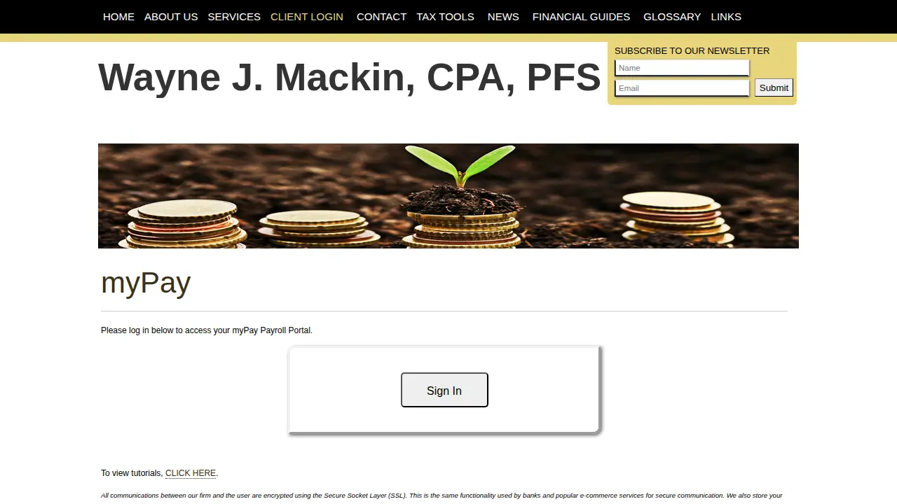 Wayne J. Mackin, CPA, PFS page