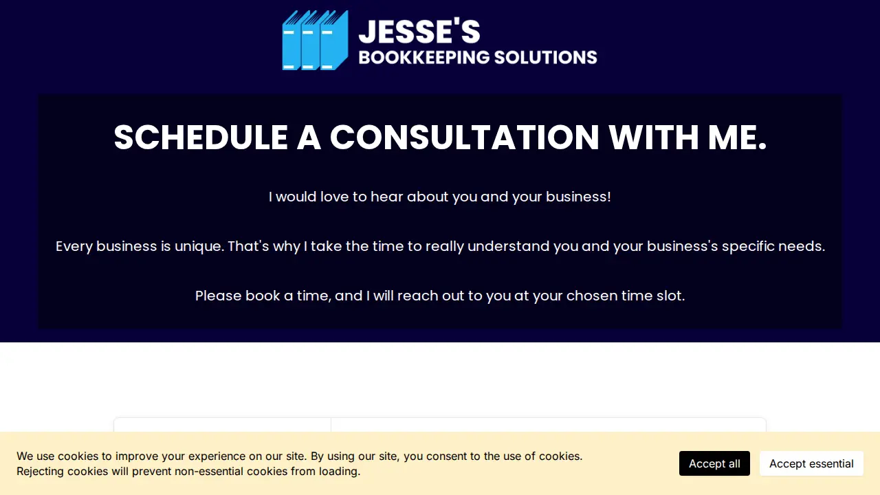 Jesse's Bookkeeping Solutions page