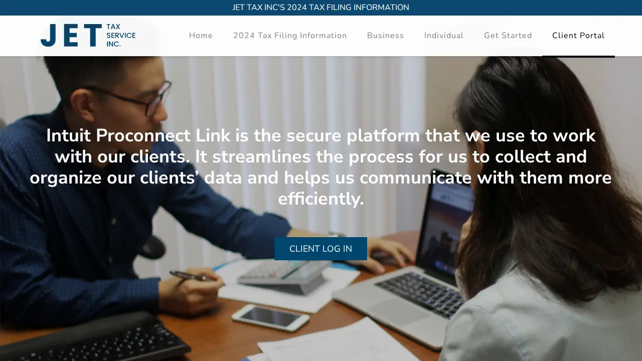 Jet Tax Service page