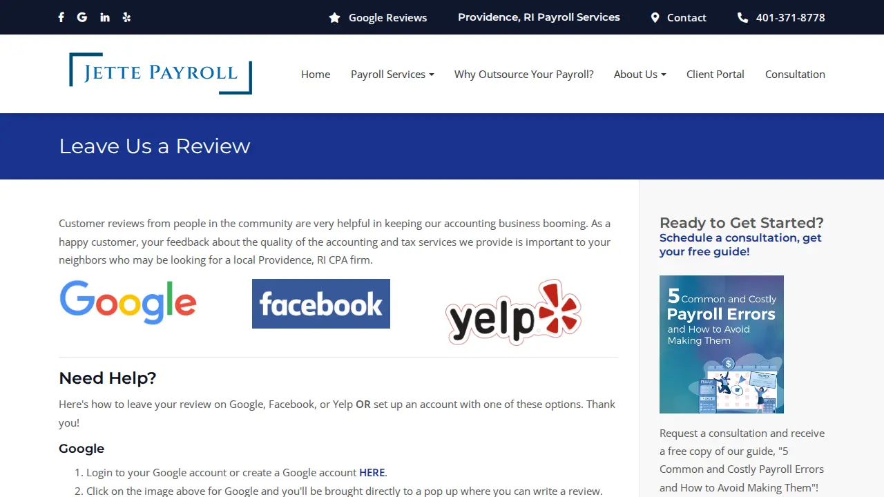 JETTE PAYROLL page