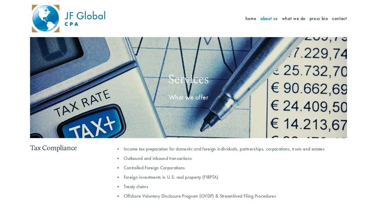JF Global CPA page