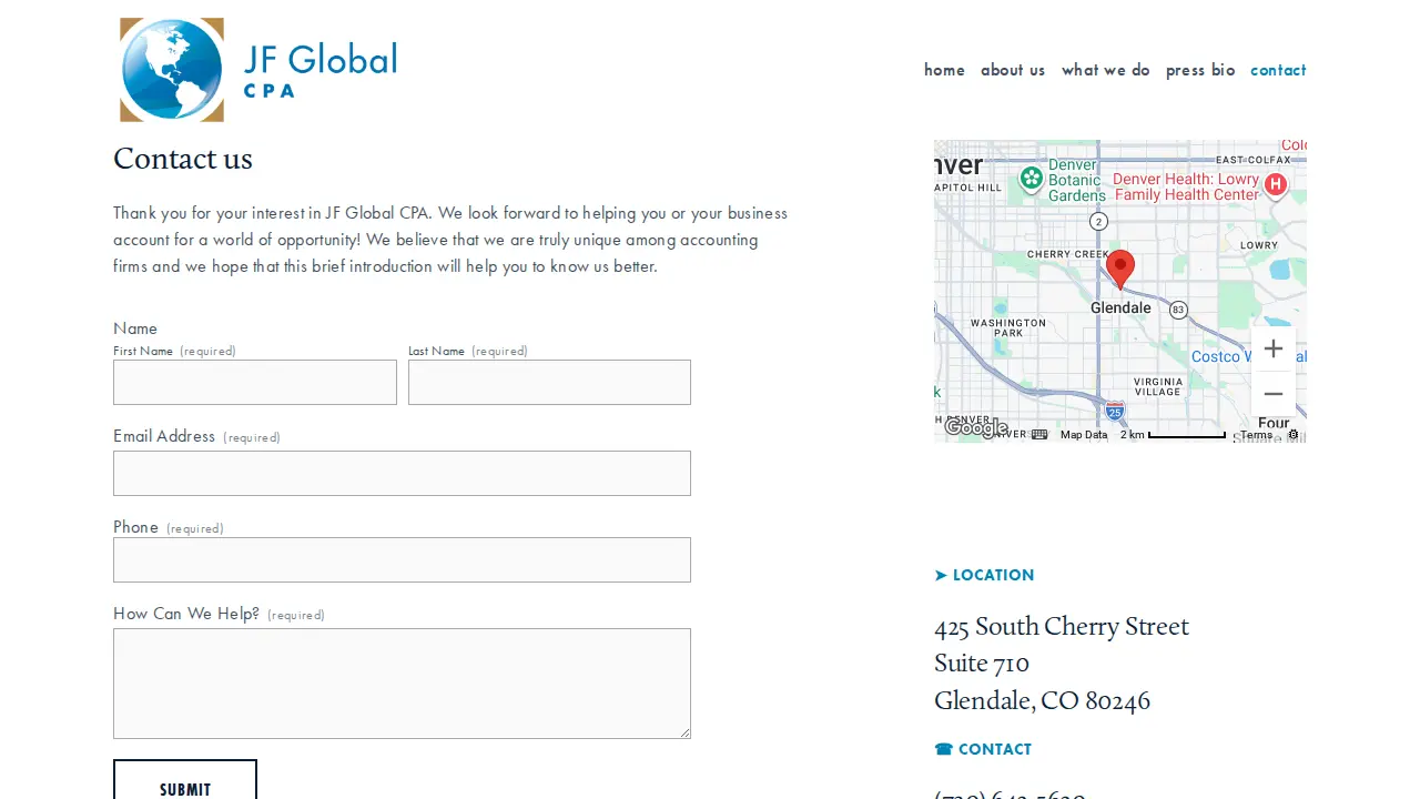 JF Global CPA page