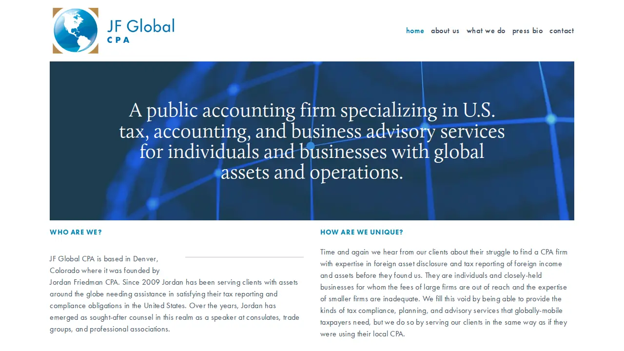 JF Global CPA page