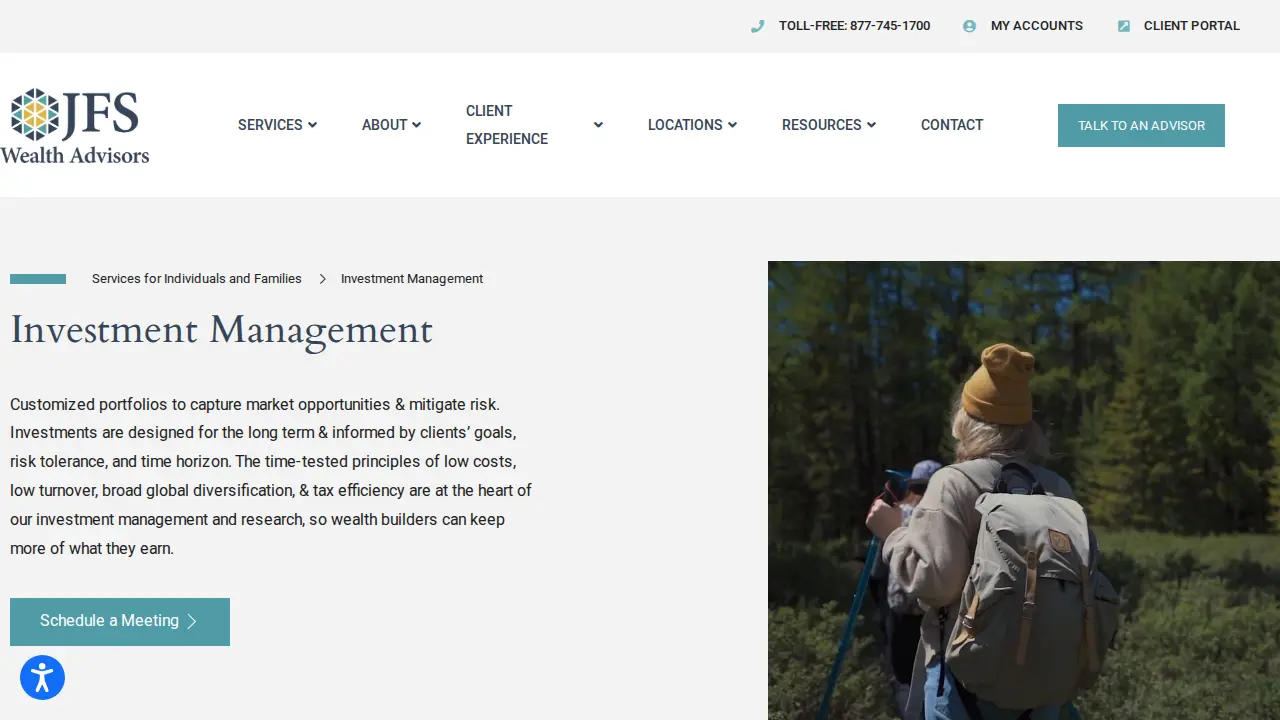 JFS Wealth Advisors page