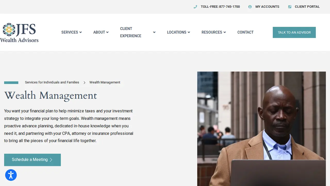 JFS Wealth Advisors page