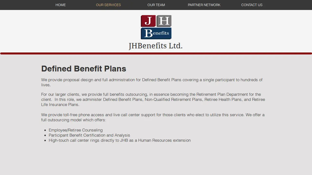 JHBenefits, LTD page