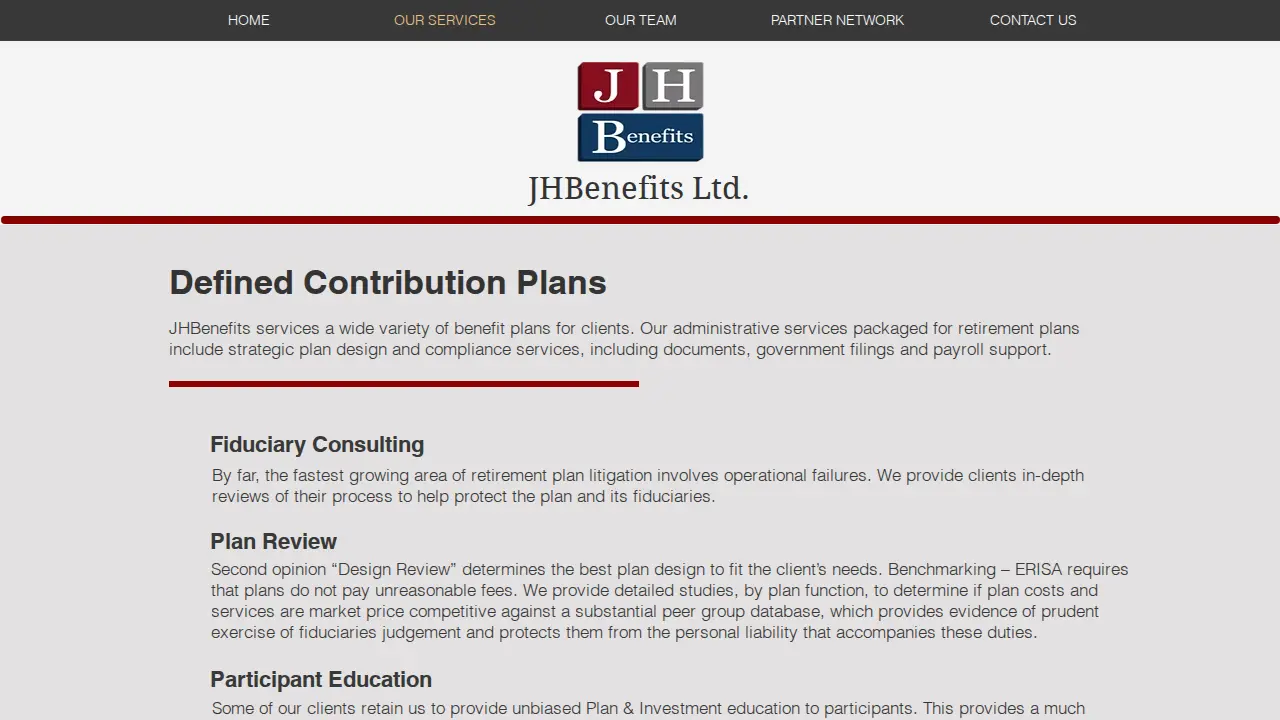 JHBenefits, LTD page
