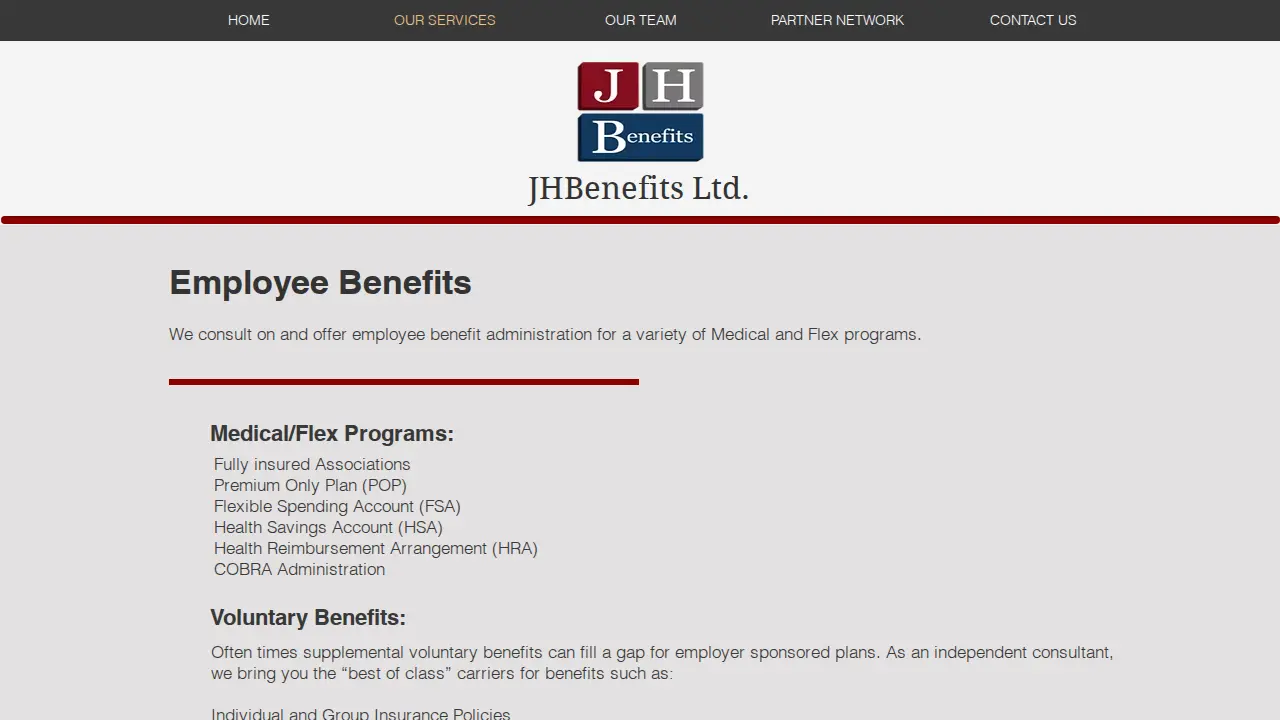 JHBenefits, LTD page