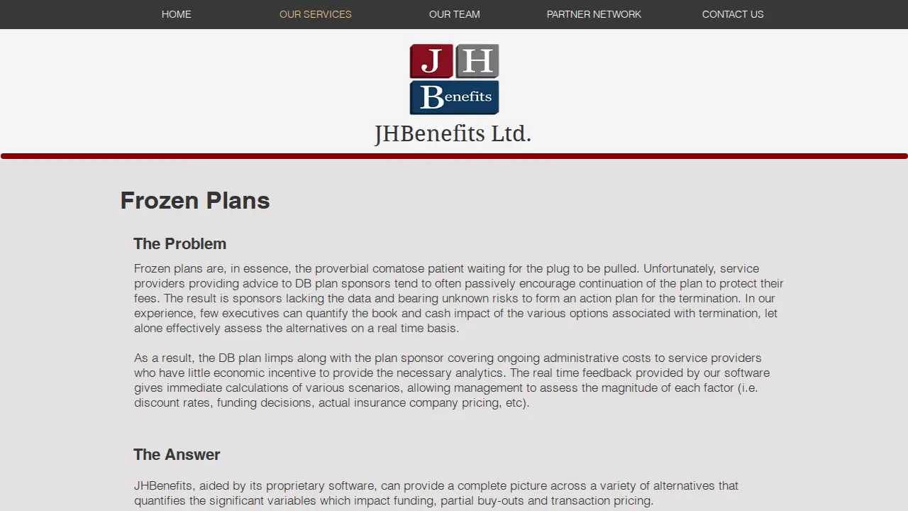 JHBenefits, LTD page