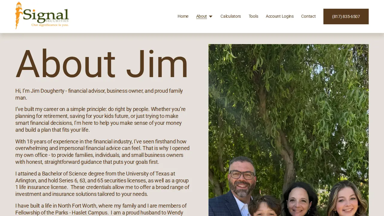 Jim Dougherty Financial Advisor with Signal Securities Inc. page