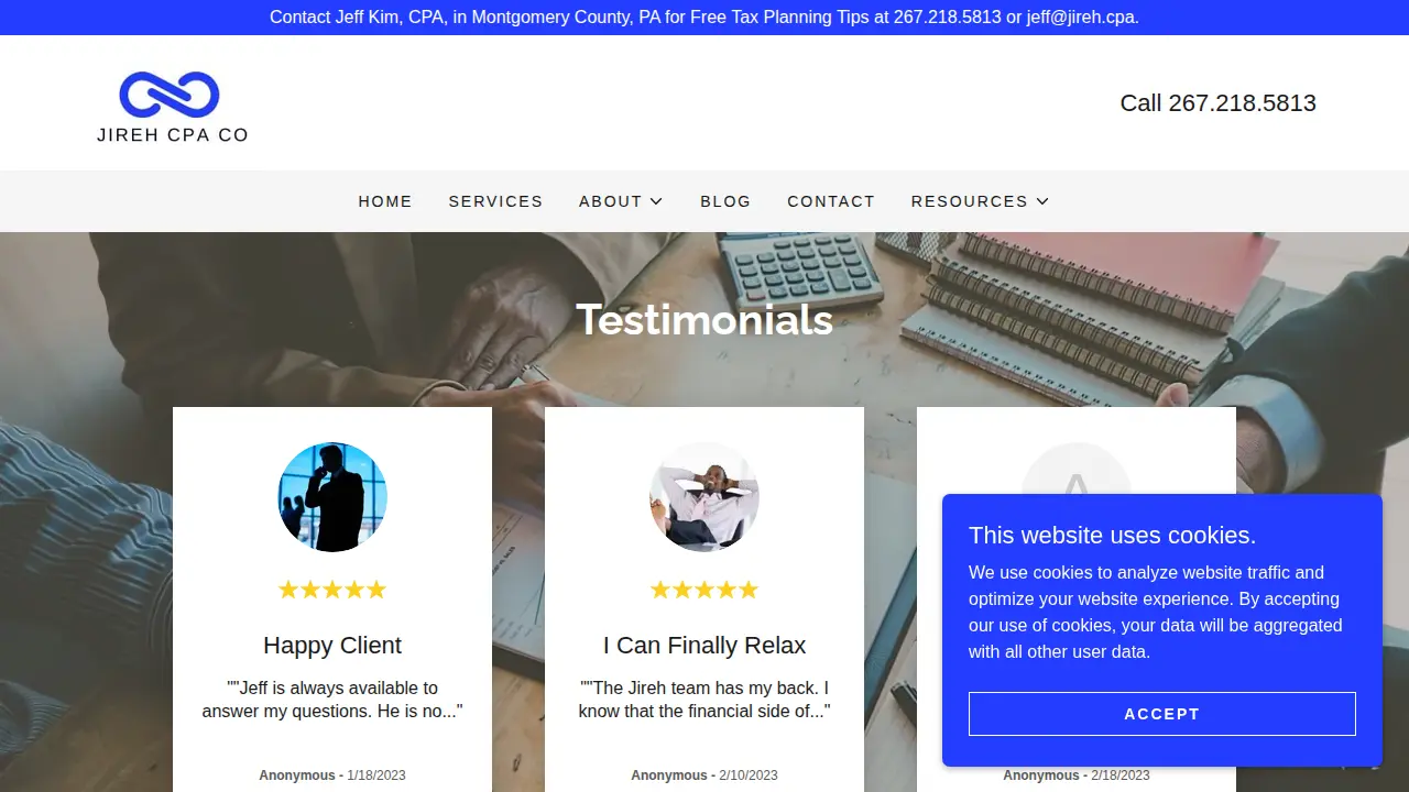 Jireh CPA Co. page