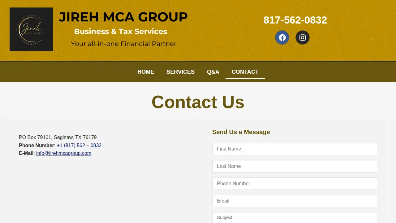 Jireh MCA Group page