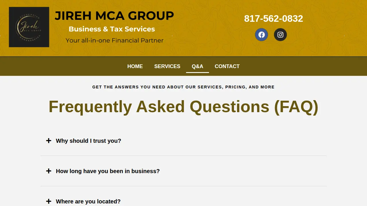 Jireh MCA Group page
