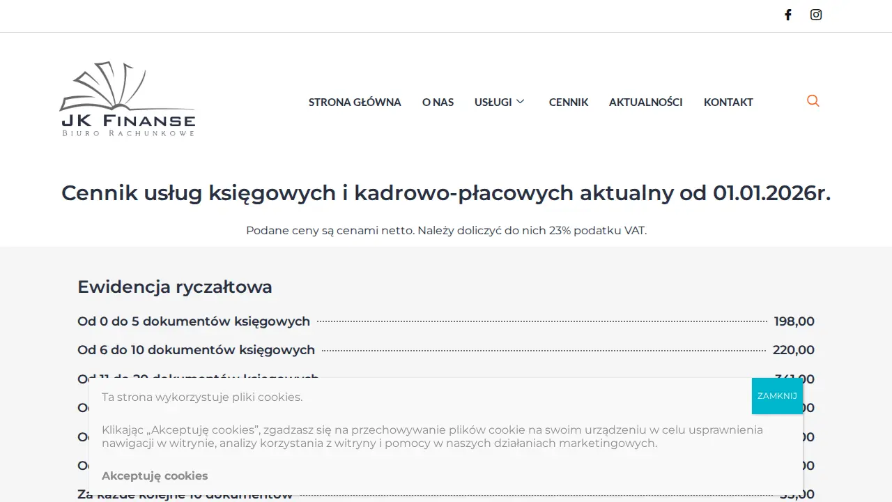 Biuro Rachunkowe Włocławek JK FINANSE page