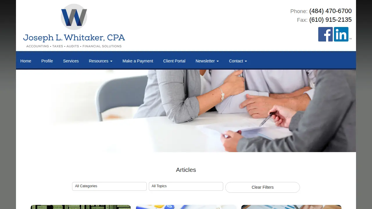 Joseph L. Whitaker CPA page