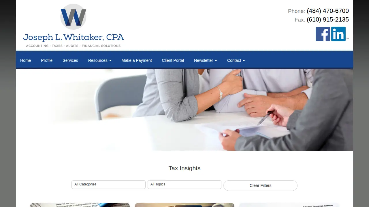 Joseph L. Whitaker CPA page
