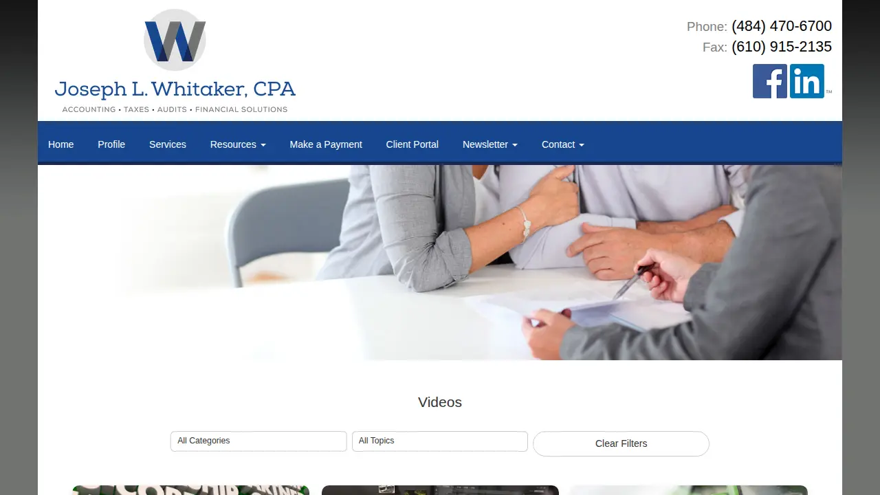 Joseph L. Whitaker CPA page
