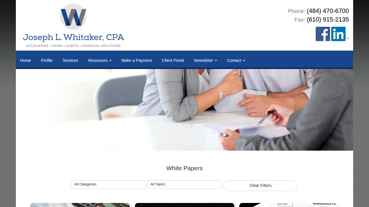 Joseph L. Whitaker CPA page