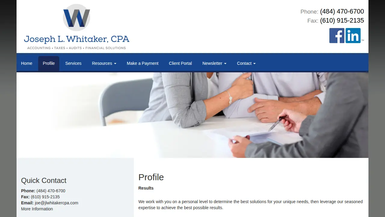 Joseph L. Whitaker CPA page